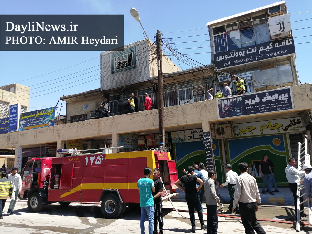 آتش سوزی در مسجدسلیمان حادثه آفرید + فیلم و عکس