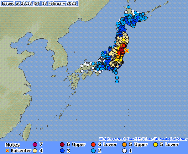 زلزله ۷٫۱ ریشتری منطقه فوکوشیما در ژاپن را لرزاند