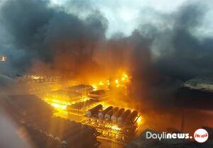 انفجار و آتش‌سوزی گسترده در ‌شرکت تاژ