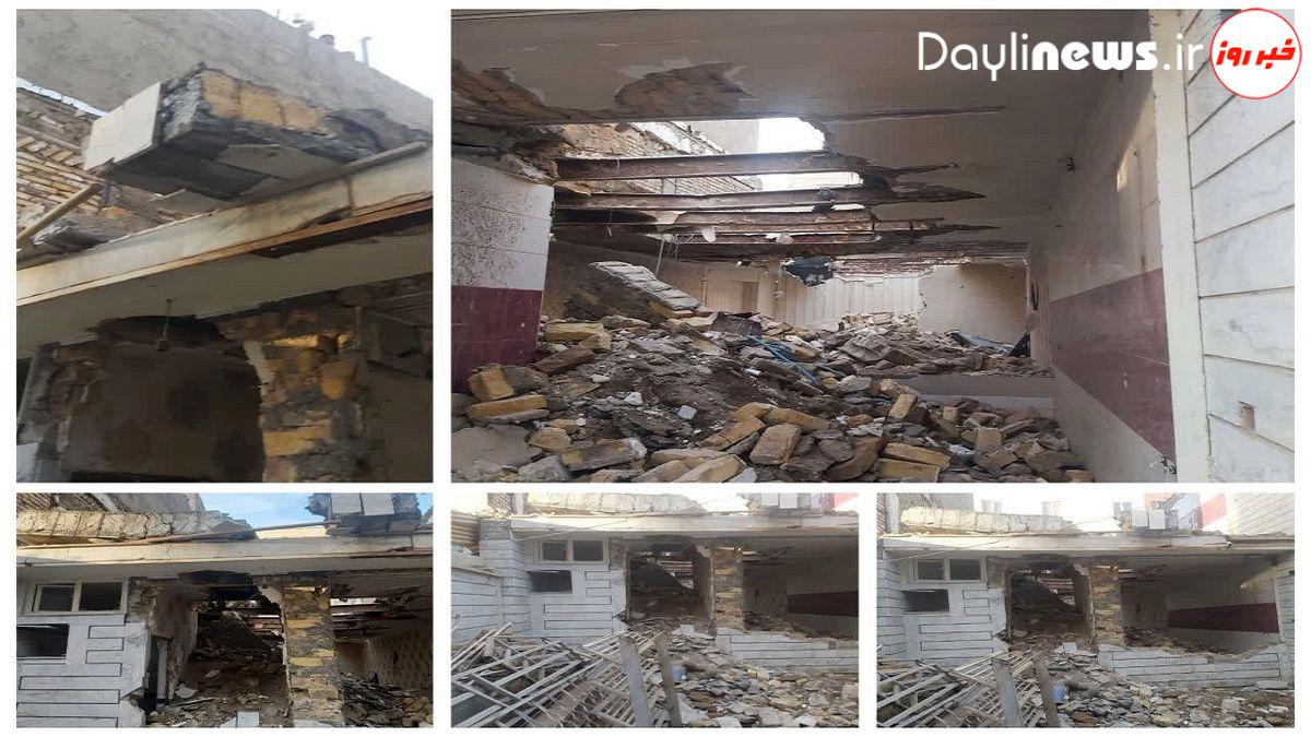 مصدوم شدن کارگر ساختمانی بر اثر ریزش ساختمان در قزوین